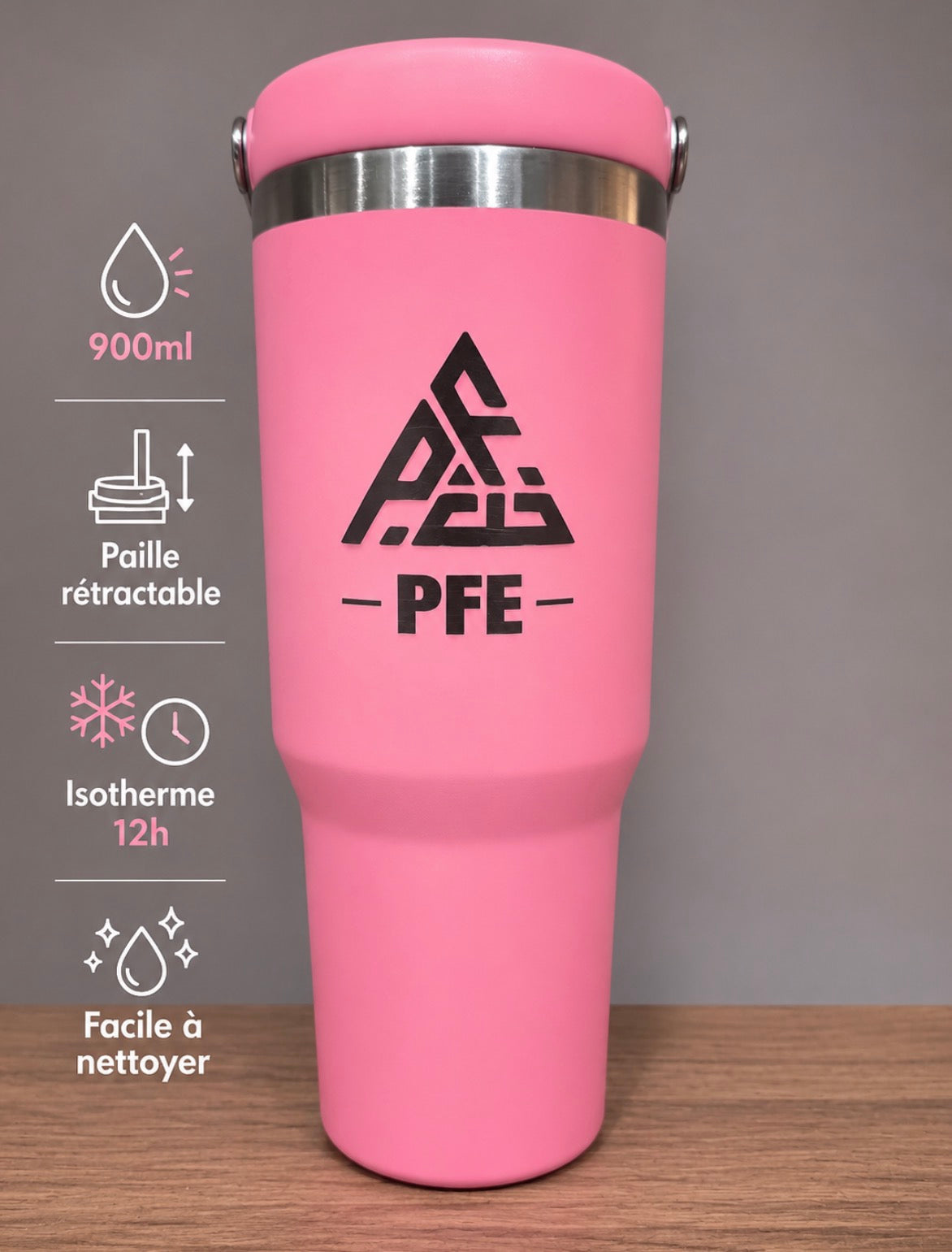 Gourde Isotherme avec Paille 900ml