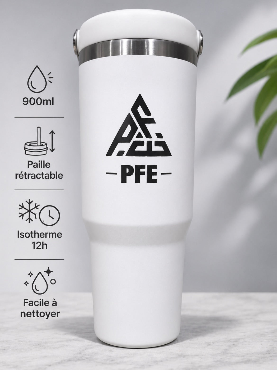 Gourde Isotherme avec Paille 900ml